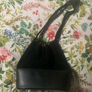 Leather bucket bag